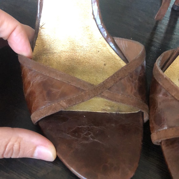 Nine West brown ankle wrap stilettos - Picture 4 of 5